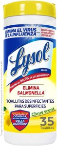 Lysol Toallitas Desinfectantes para Superficies, Aroma Citrus