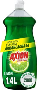 Axion, Lavatrastes Líquido Limón, 100% efectivo arrancagrasa, 1.4 L